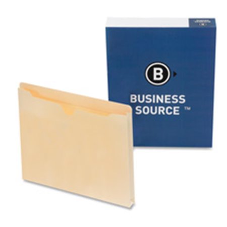 BUSINESS SOURCE File Pocket- Straight Cut Tab- 1in. Exp.- Letter- Manila BSN65797